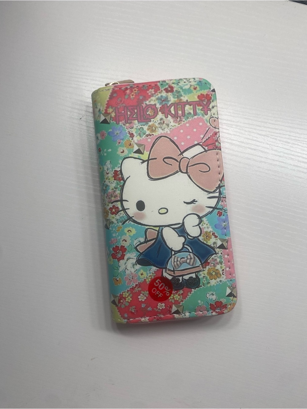 Hello Kitty Floral Zip Wallet Case - Pink & Teal